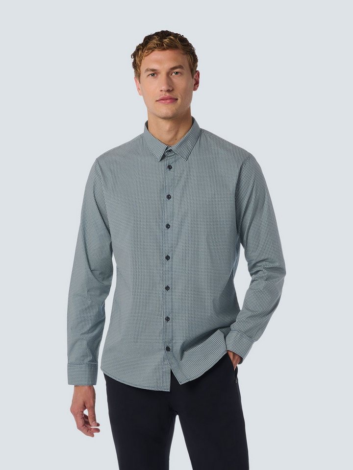 NO EXCESS Langarmhemd mit Knopfleiste und Allover-Print von NO EXCESS