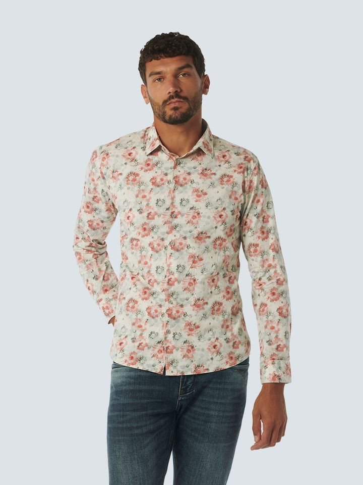 NO EXCESS Langarmhemd - Print Hemd - Freizeithemd Herren - modern fit - Allover Printed von NO EXCESS