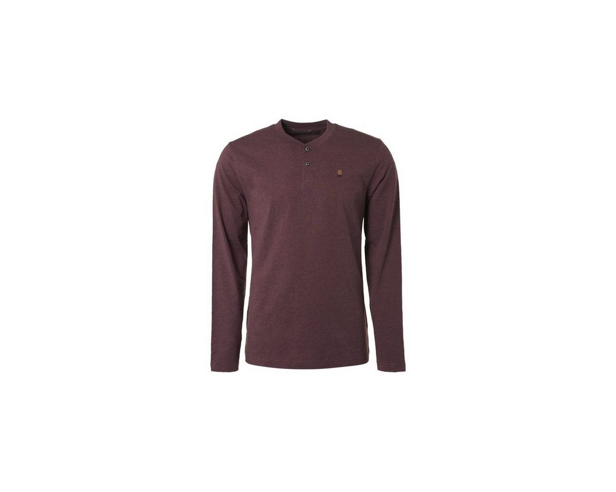 NO EXCESS Langarmshirt Knopfleisten Langarmshirt für Herren in bordeaux (1-tlg) von NO EXCESS