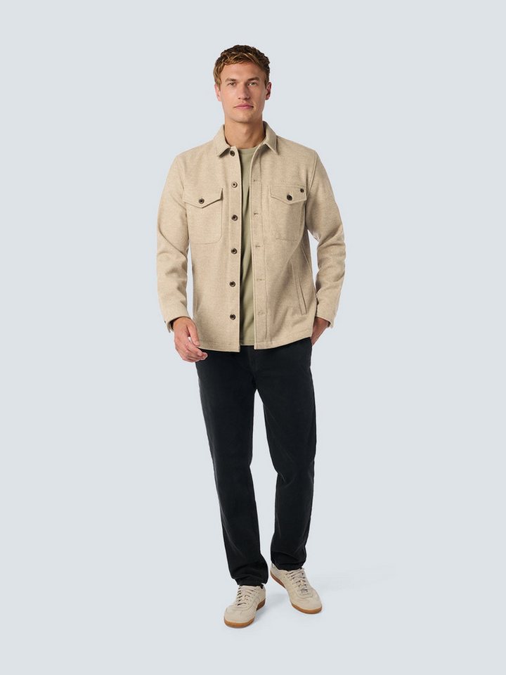 NO EXCESS Langarmshirt Overshirt Button Closure Melange von NO EXCESS