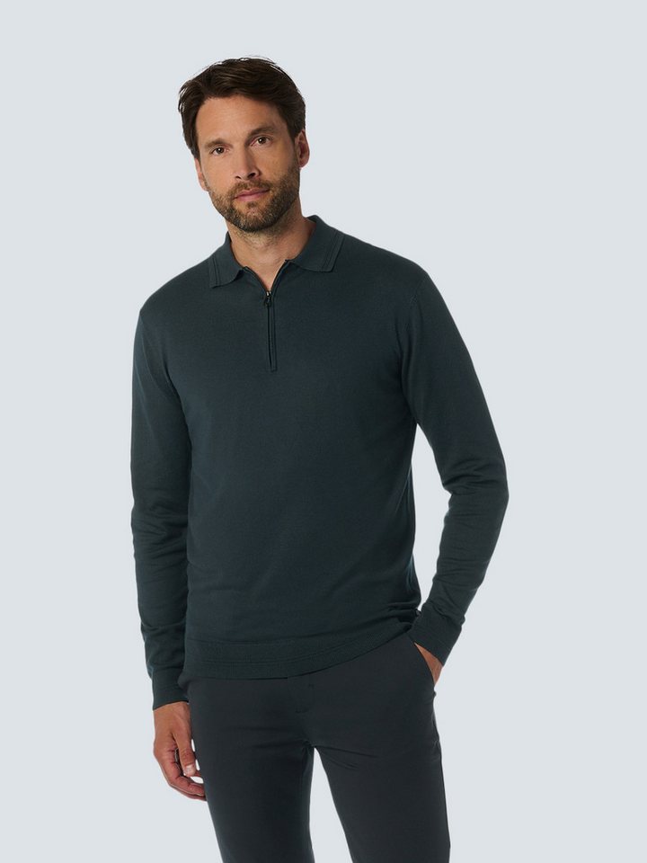 NO EXCESS Rundhalspullover No Excess Polo-Pullover mit halbem Reißverschluss von NO EXCESS