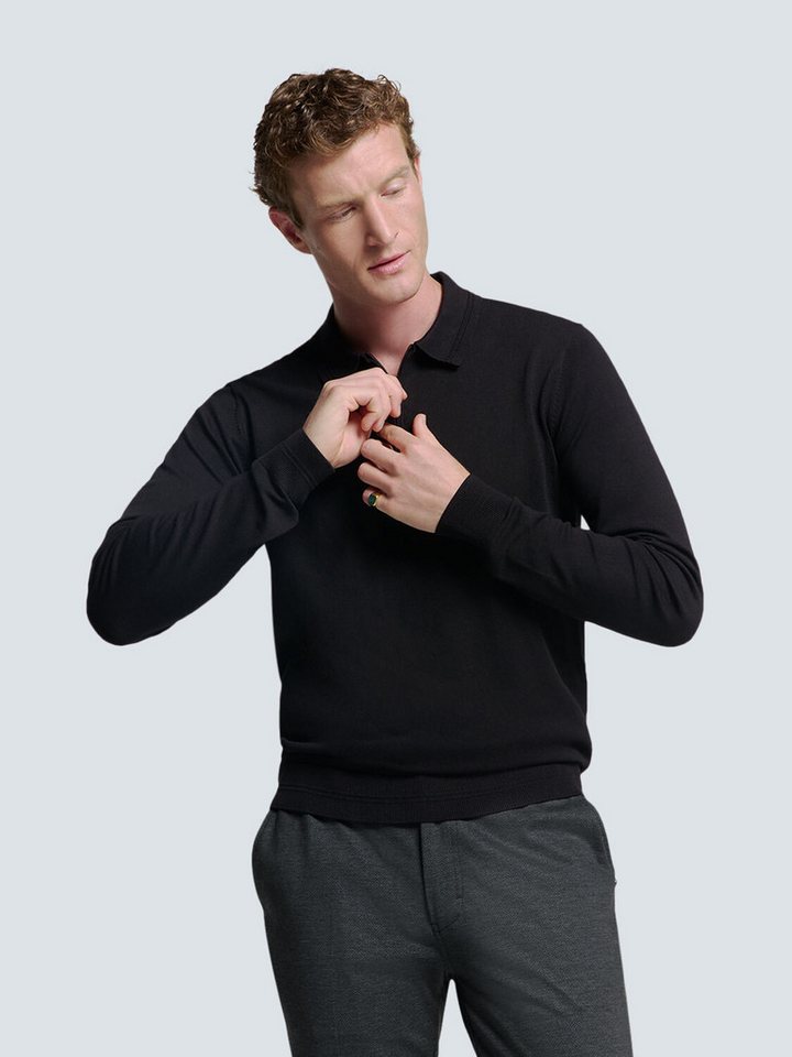 NO EXCESS Rundhalspullover No Excess Polo-Pullover mit halbem Reißverschluss von NO EXCESS