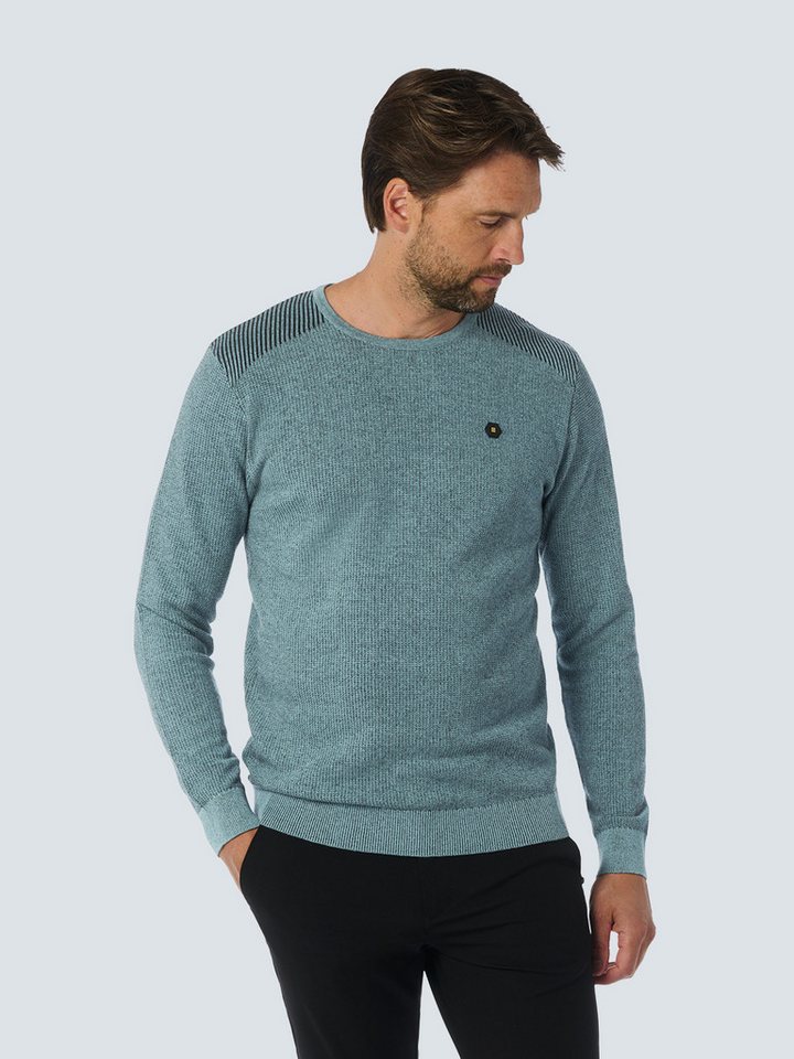 NO EXCESS Rundhalspullover No Excess Rundhalspullover mit Raffinierter Zwei-Farben-Jacquard von NO EXCESS