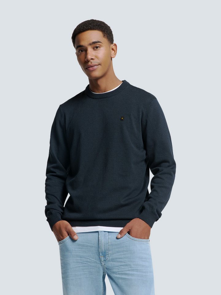 NO EXCESS Rundhalspullover No Excess Zweifarbiger Pullover von Timeless Basics von NO EXCESS