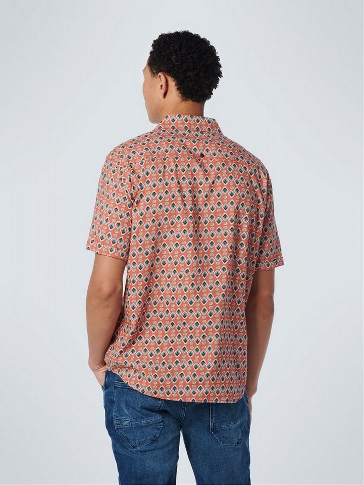 NO EXCESS Rundhalspullover Shirt Short Sleeve Resort Collar Allover Printed von NO EXCESS