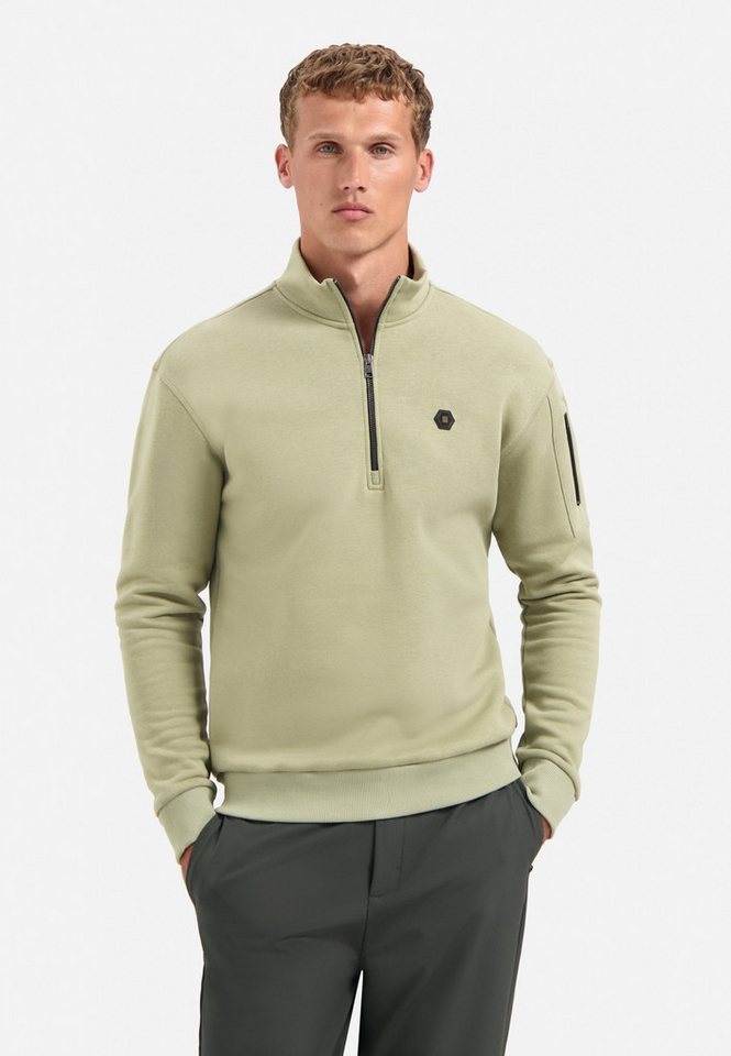 NO EXCESS Rundhalspullover Sweater Half Zip Brushed von NO EXCESS