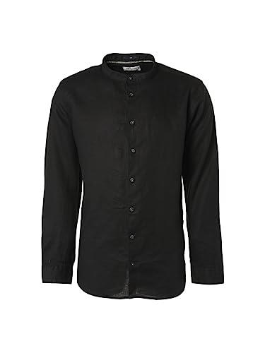 NO EXCESS Shirt Granddad Linen Solid - M von NO EXCESS