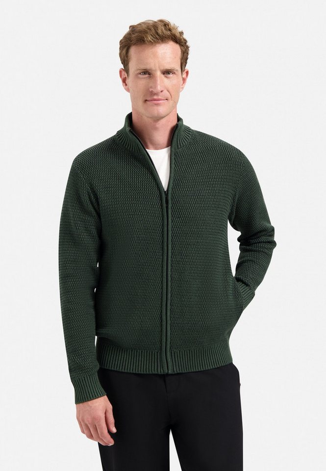 NO EXCESS Stehkragenpullover No Excess Schwere melierte Strickjacke von NO EXCESS