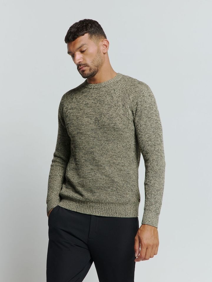 NO EXCESS Strickpullover - Strickpullover mit dreifarbigem Rippenmuster im Regular Fit von NO EXCESS
