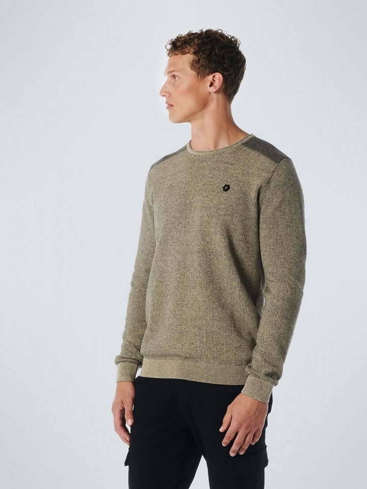 NO EXCESS Strickpullover Pullover Crewneck 2 Coloured Jacquard STONE von NO EXCESS