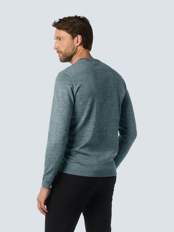 NO EXCESS Strickpullover Pullover Crewneck 2 Coloured Melange Cloud von NO EXCESS