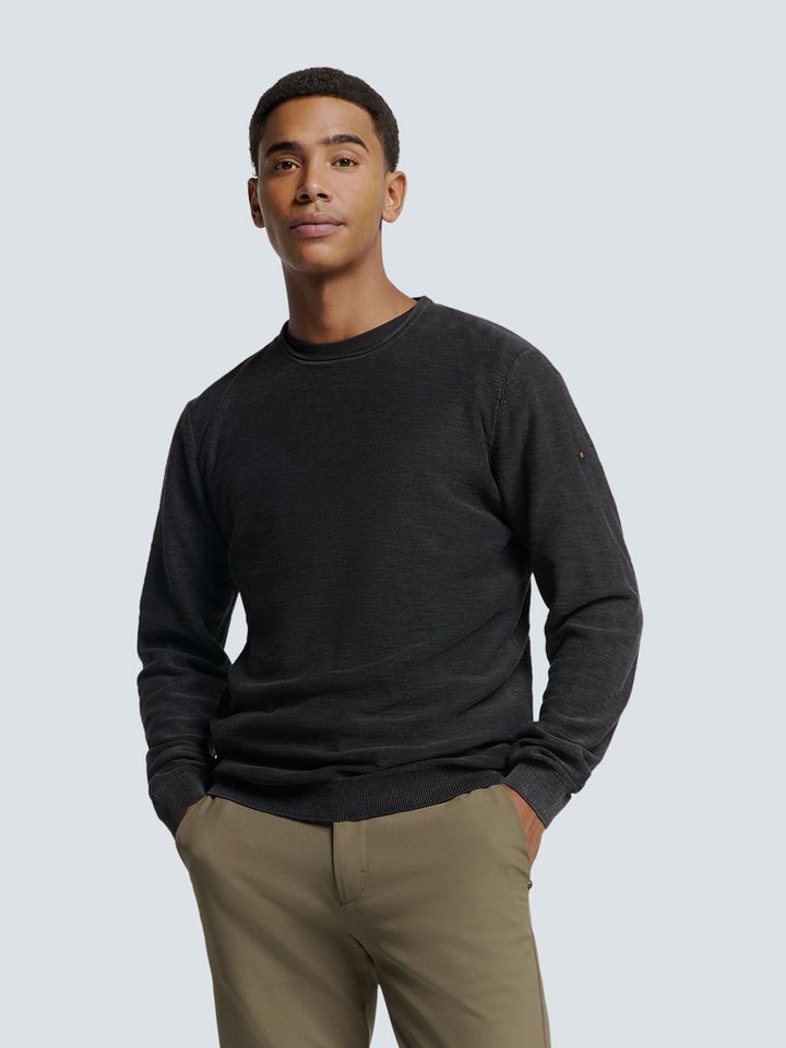 NO EXCESS Strickpullover Pullover Crewneck Garment Dyed + St von NO EXCESS