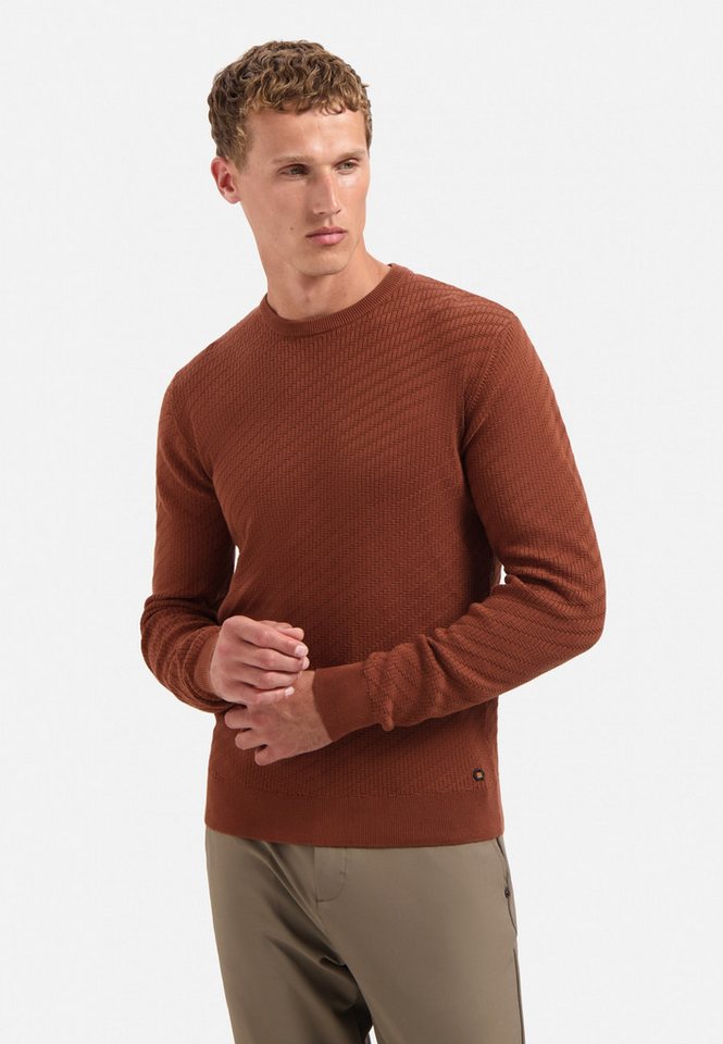 NO EXCESS Strickpullover Pullover Crewneck Jacquard Solid von NO EXCESS