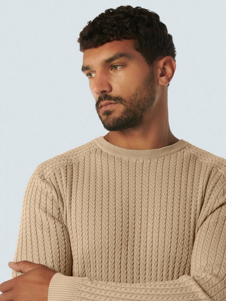 NO EXCESS Strickpullover Pullover Crewneck Solid Jacquard Rib von NO EXCESS