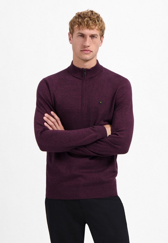 NO EXCESS Strickpullover Pullover Half Zip 2 Coloured Melang von NO EXCESS