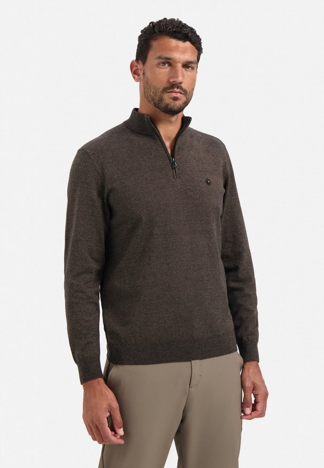 NO EXCESS Strickpullover Pullover Half Zip 2 Coloured Melang von NO EXCESS