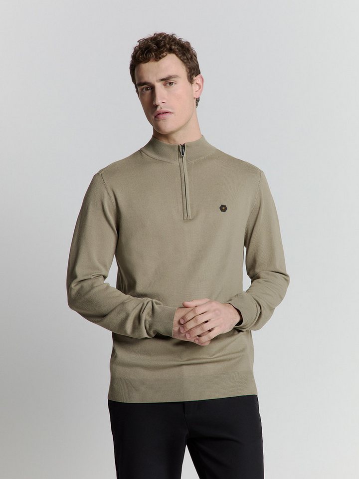 NO EXCESS Strickpullover Pullover Half Zip von NO EXCESS
