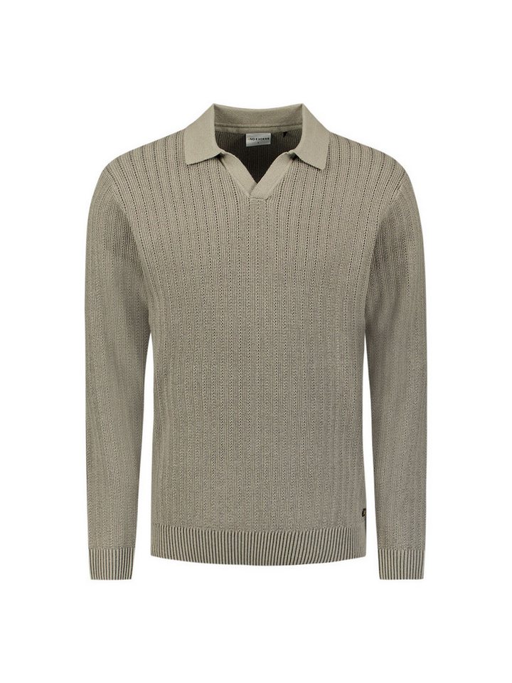 NO EXCESS Strickpullover Pullover Open Polo Collar Relief Kn von NO EXCESS
