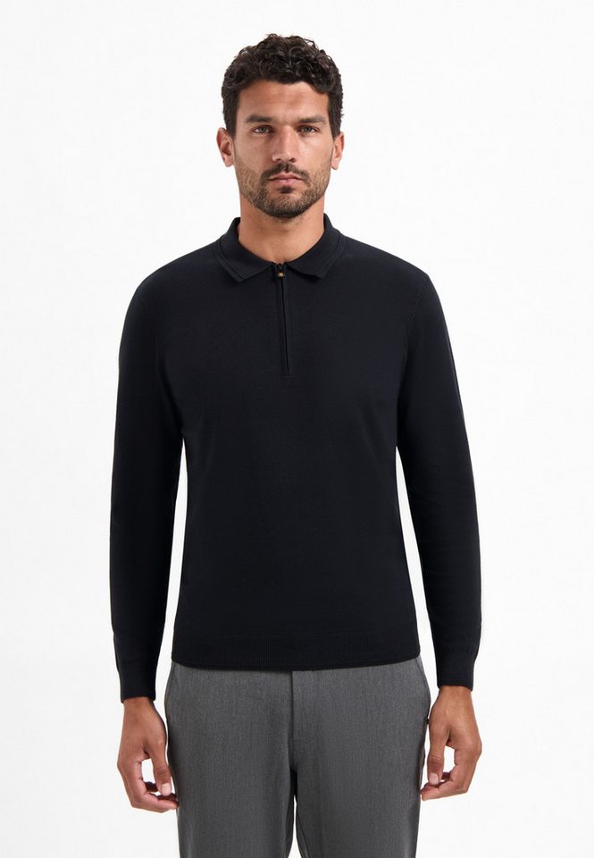 NO EXCESS Strickpullover Pullover Polo Zip von NO EXCESS