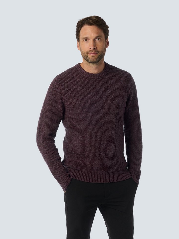 NO EXCESS Strickpullover – Rundhalspullover - Pullover einfarbig - gerippter Strickpullo von NO EXCESS
