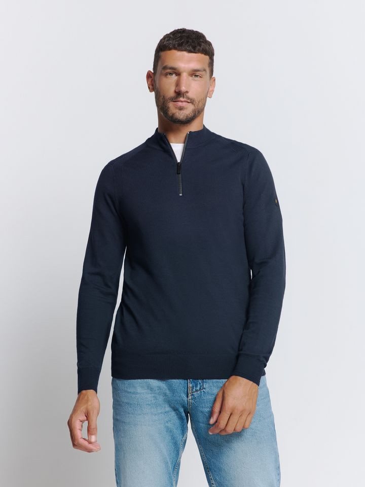 NO EXCESS Strickpullover - Herrenpullover mit Reißverschluss und Stehkragen von NO EXCESS