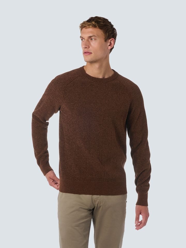 NO EXCESS Strickpullover – Zweifarbiger Chenille-Rundhalspullover von NO EXCESS