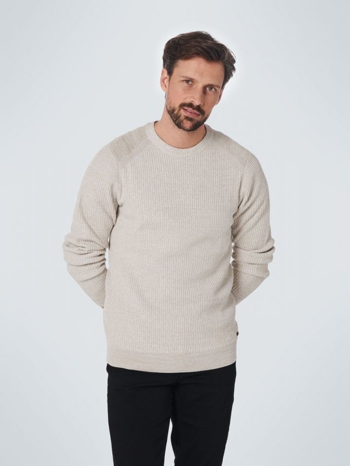 NO EXCESS Strickpullover - Pullover Herren  - Langarmshirt - Longsleeve - einfarbig von NO EXCESS