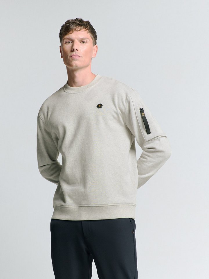 NO EXCESS Sweater No Excess Rundhalspullover Sweater Crewneck Melange von NO EXCESS