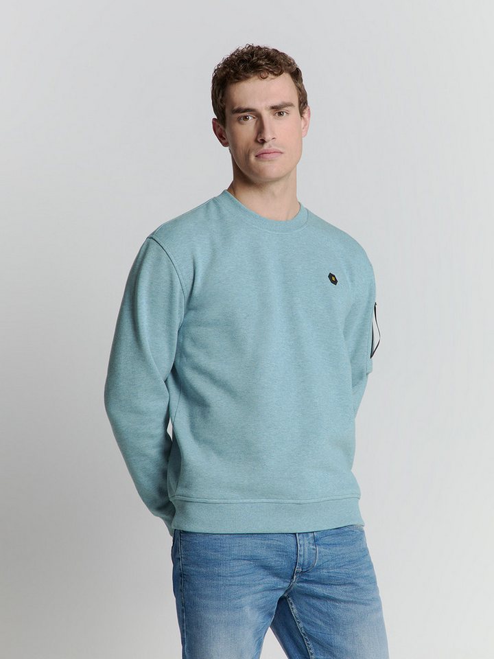 NO EXCESS Sweater No Excess Rundhalspullover Sweater Crewneck Melange von NO EXCESS