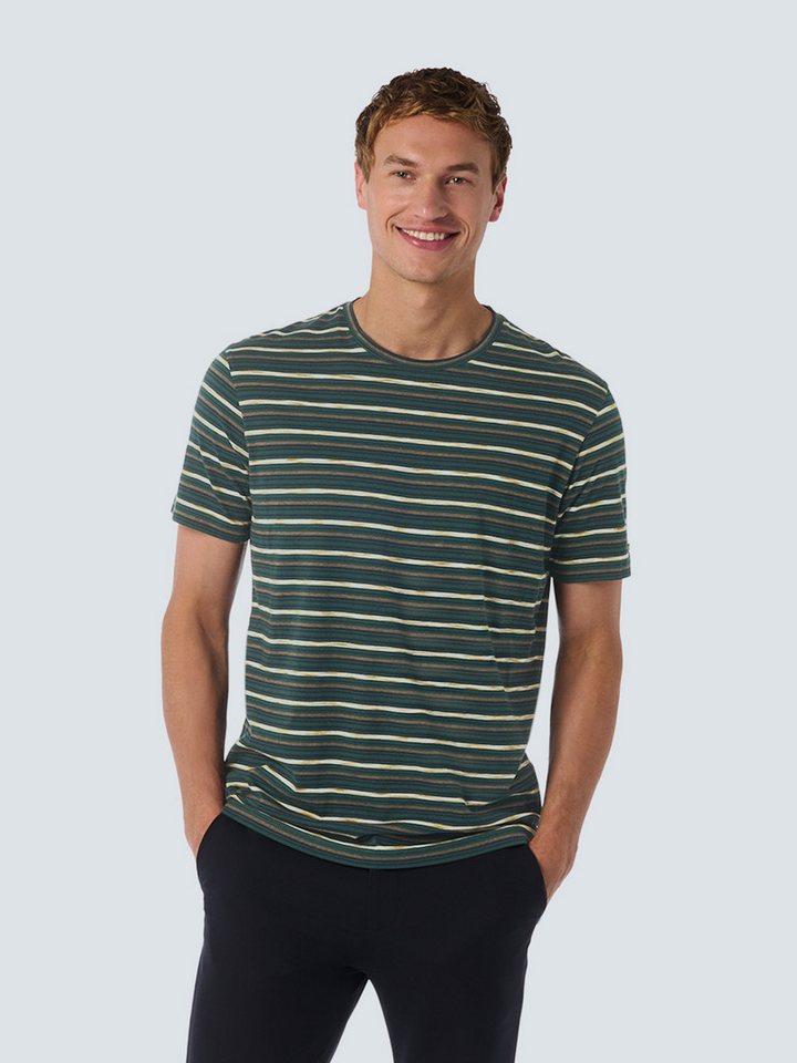 NO EXCESS T-Shirt No Excess T-Shirt mit Rundhalsausschnitt und Multicolor-Streifen von NO EXCESS