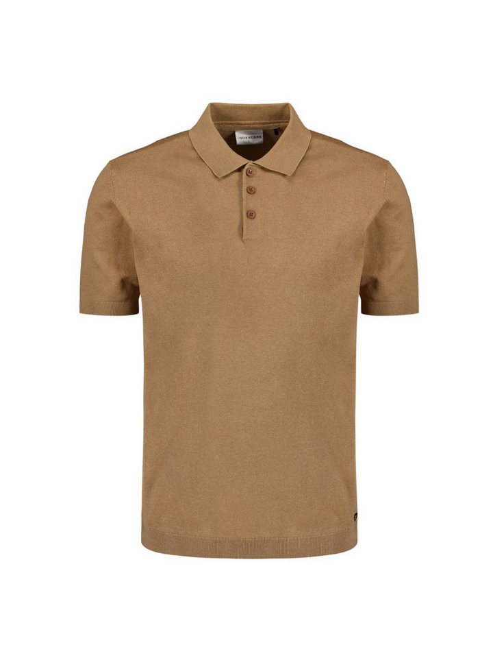 NO EXCESS T-Shirt Pullover Short Sleeve Polo Button Solid KHAKI von NO EXCESS