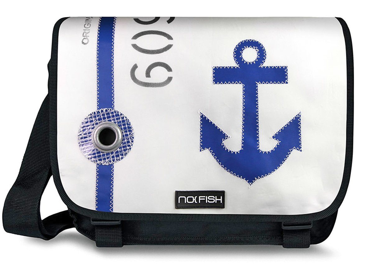 NO FISH Laptoptasche Laptop-, Schultertasche Sail L Anker II, recycling Segeltuch von NO FISH