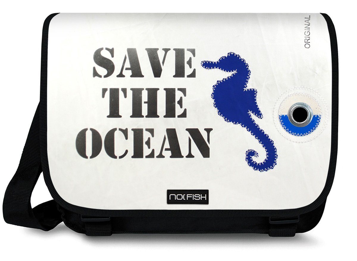 NO FISH Laptoptasche NO FISH Laptoptasche Schultertasche, recycling Segeltuch von NO FISH