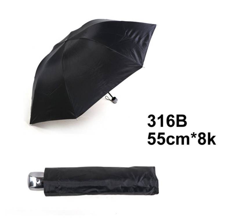 NO NAME Taschenregenschirm Faltbarer Regenschirm in Schwarz ca. 55 cm Durchmesser von NO NAME