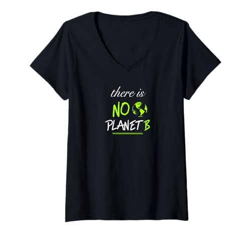 Damen NO Planet B | Zukunft | Umwelt | Natur | Veggie | Tiere T-Shirt mit V-Ausschnitt Damen NO Planet B | Zukunft | Umwelt | Natur | Veggie | Tiere T-Shirt mit V-Ausschnitt von NO PLANET B future environment nature vegan veggie