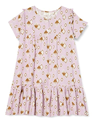 NOA NOA MINIATURE Girl's AlviraNNM Dress, Print White/Brown/Purple, 140 von NOA NOA MINIATURE