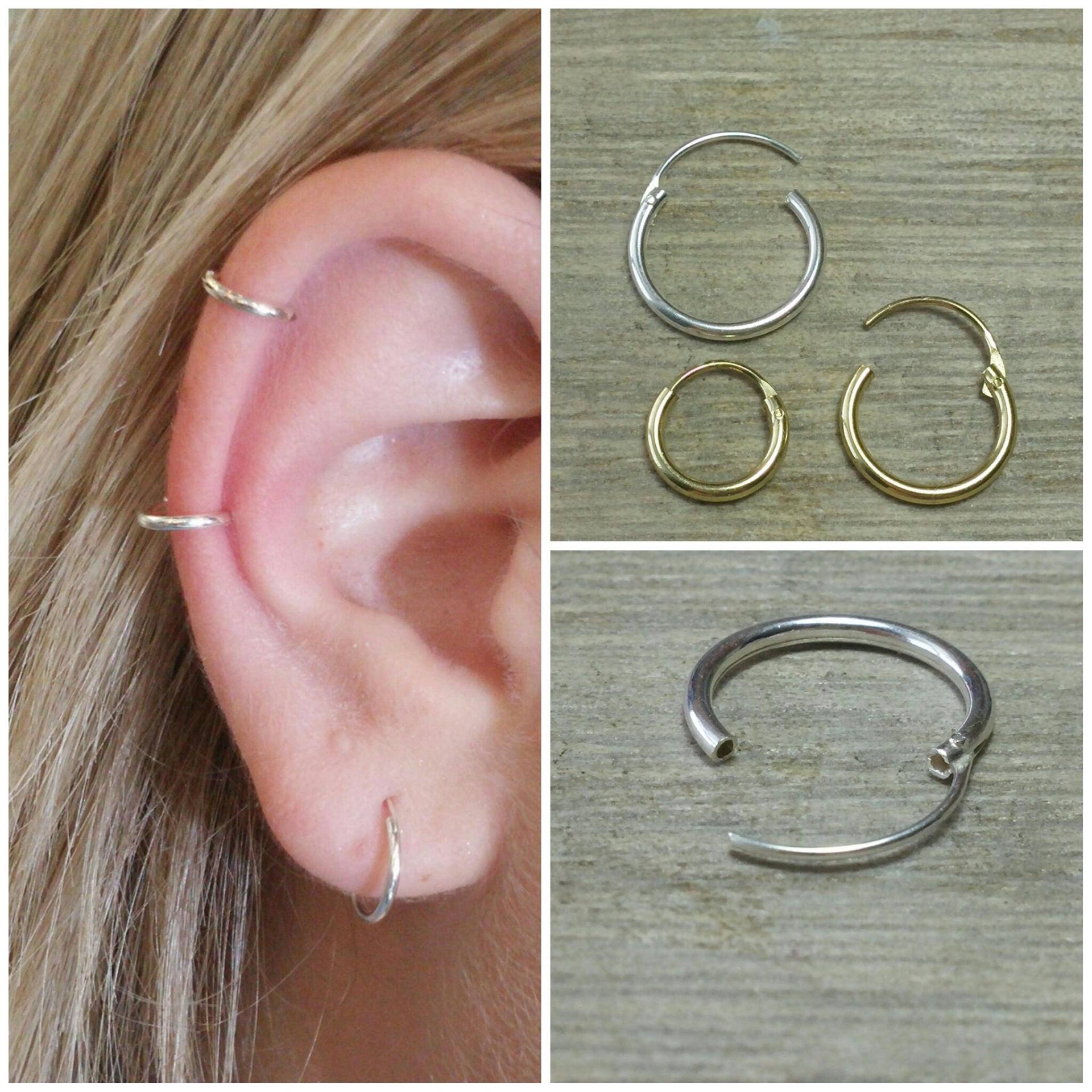 Creolen, Sterling Silber Kleine Gold Knorpel Zarte Creolen Creolen, Sterling Silber Kleine Gold Knorpel Zarte Creolen von NOAJEWELRY1