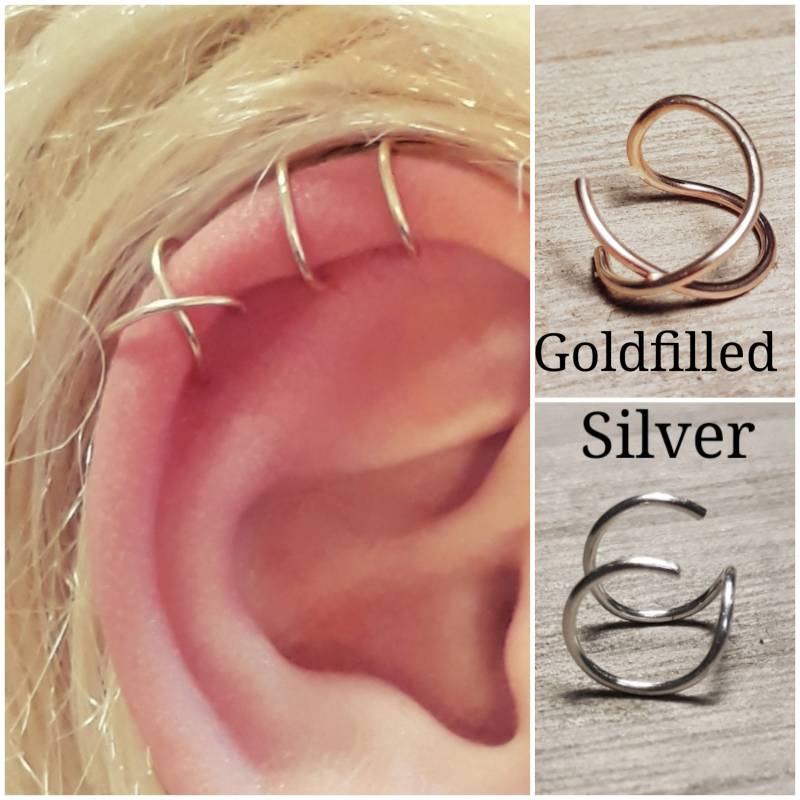 Ear Cuff Knorpel Ohrringe Nicht Durchbohrt/ Fake Helix Piercing Aus Sterling Silber Oder 14K Gold-Filled/ Handgemachte Ohrring Manschette von NOAJEWELRY1