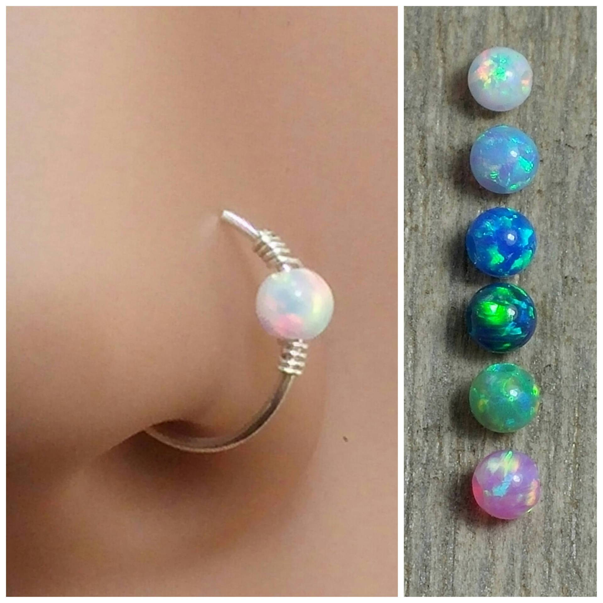 Fake Nasenring, Nasenpiercing, Nasenschmuck, Faux Nasenreifen, Opal Fake-Nasenring, Nicht Durchbohrter Nasenring Fake Nasenring, Nasenpiercing, Nasenschmuck, Faux Nasenreifen, Opal Fake-Nasenring, Nicht Durchbohrter Nasenring von NOAJEWELRY1