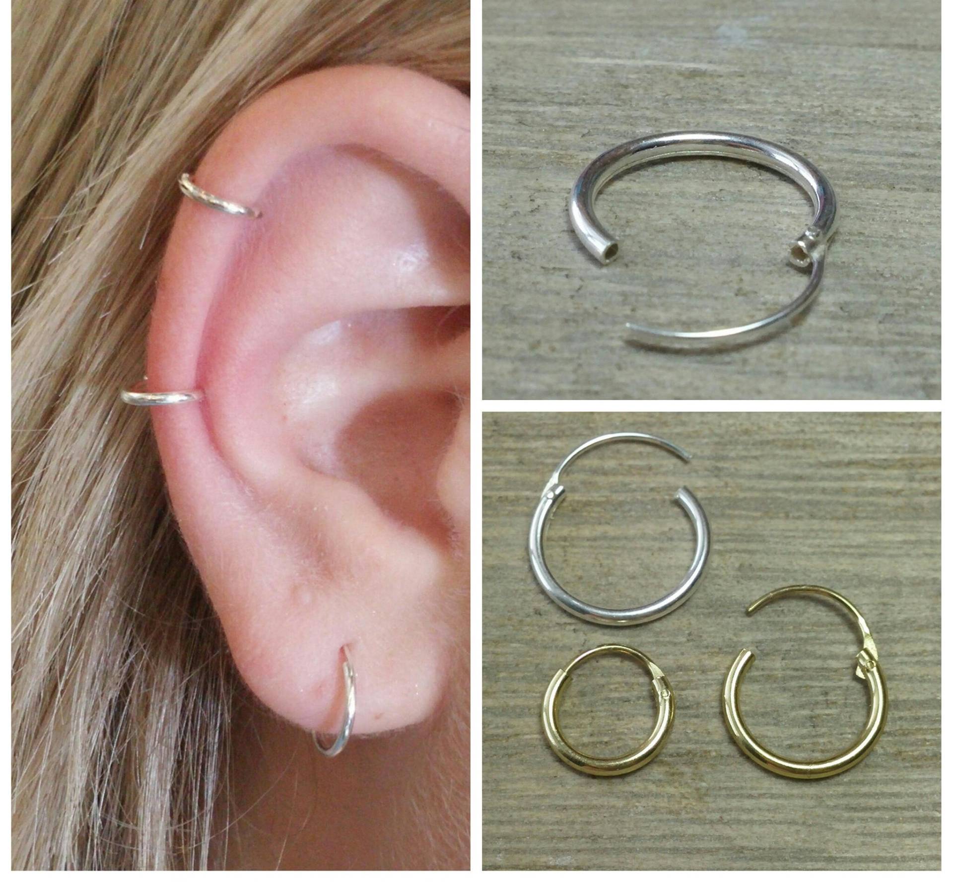 Knorpelreifen, Kleine Creolen, Gold Silber Creolen Silber Knorpelreifen, Kleine Creolen, Gold Silber Creolen Silber von NOAJEWELRY1