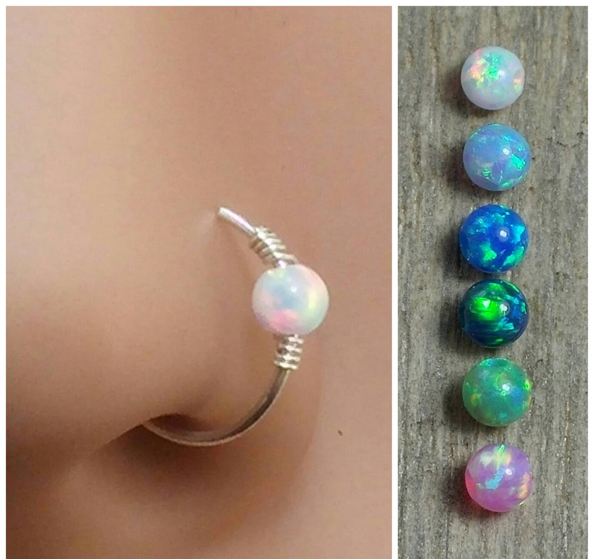 Nasenring, Nasenring Hoop, Nasenpiercing, Nasenschmuck, Opal Winziger Kleiner Ring Nasenring, Nasenring Hoop, Nasenpiercing, Nasenschmuck, Opal Winziger Kleiner Ring von NOAJEWELRY1