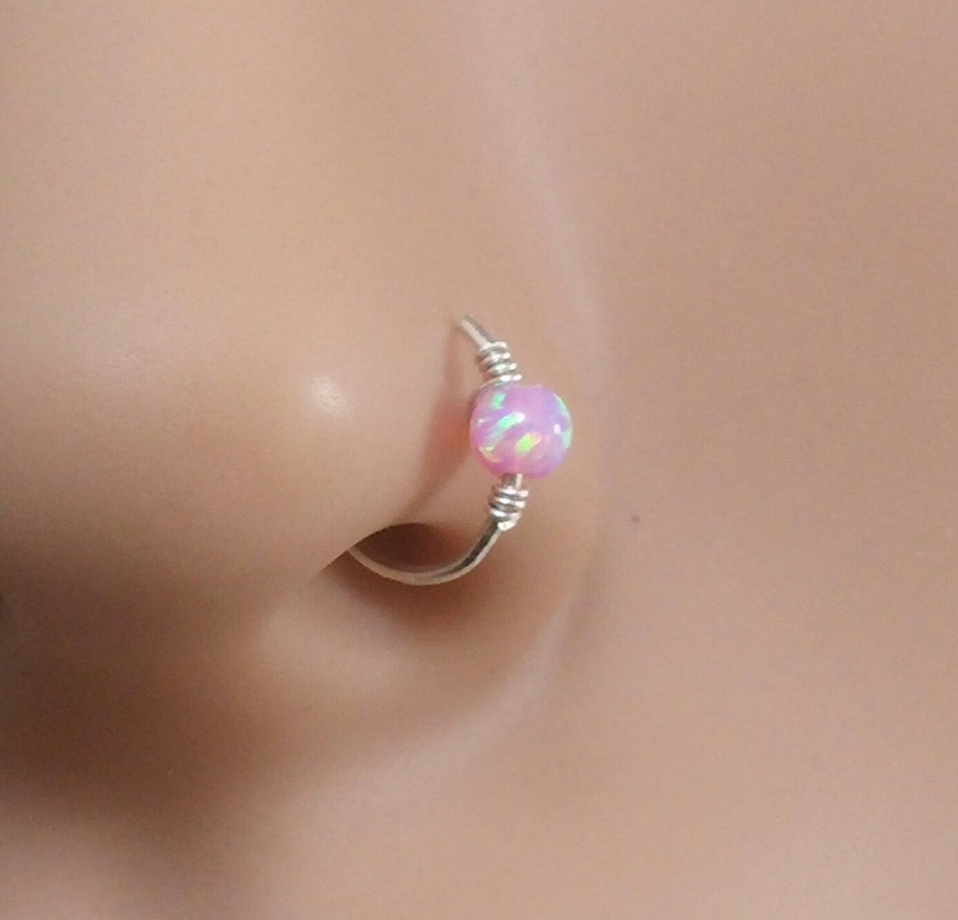 Nasenring, Nasenring Hoop, Nasenpiercing, Nasenschmuck, Opal Winziger Kleiner Ring von NOAJEWELRY1