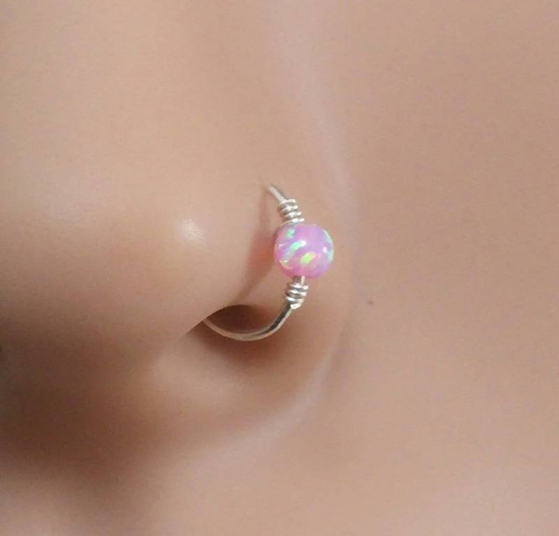 Nasenring, Nasenring Hoop, Nasenpiercing, Nasenschmuck, Opal Winziger Kleiner Ring von NOAJEWELRY1