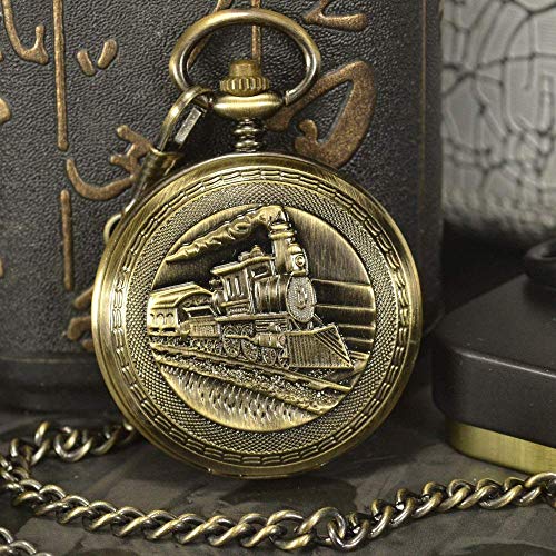 NOALED Mechanische Taschenuhr mit Kette, Taschenuhr, Klassische Vintage-Anhängeruhr, antike mechanische Taschenuhr, Herren-Kette, Halskette, lässige Taschenuhren, Bronze von NOALED