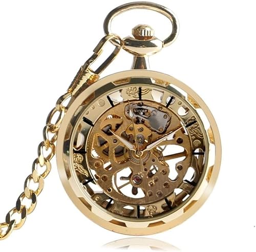 NOALED Taschenuhren, Steam-Zubehör, Vintage-Uhren-Halskette, Steam-Skelett, mechanischer Anhänger, Taschenuhr, Uhr-Anhänger, Handaufzug, Männer und Frauen, Kette, Geschenk, Vin von NOALED