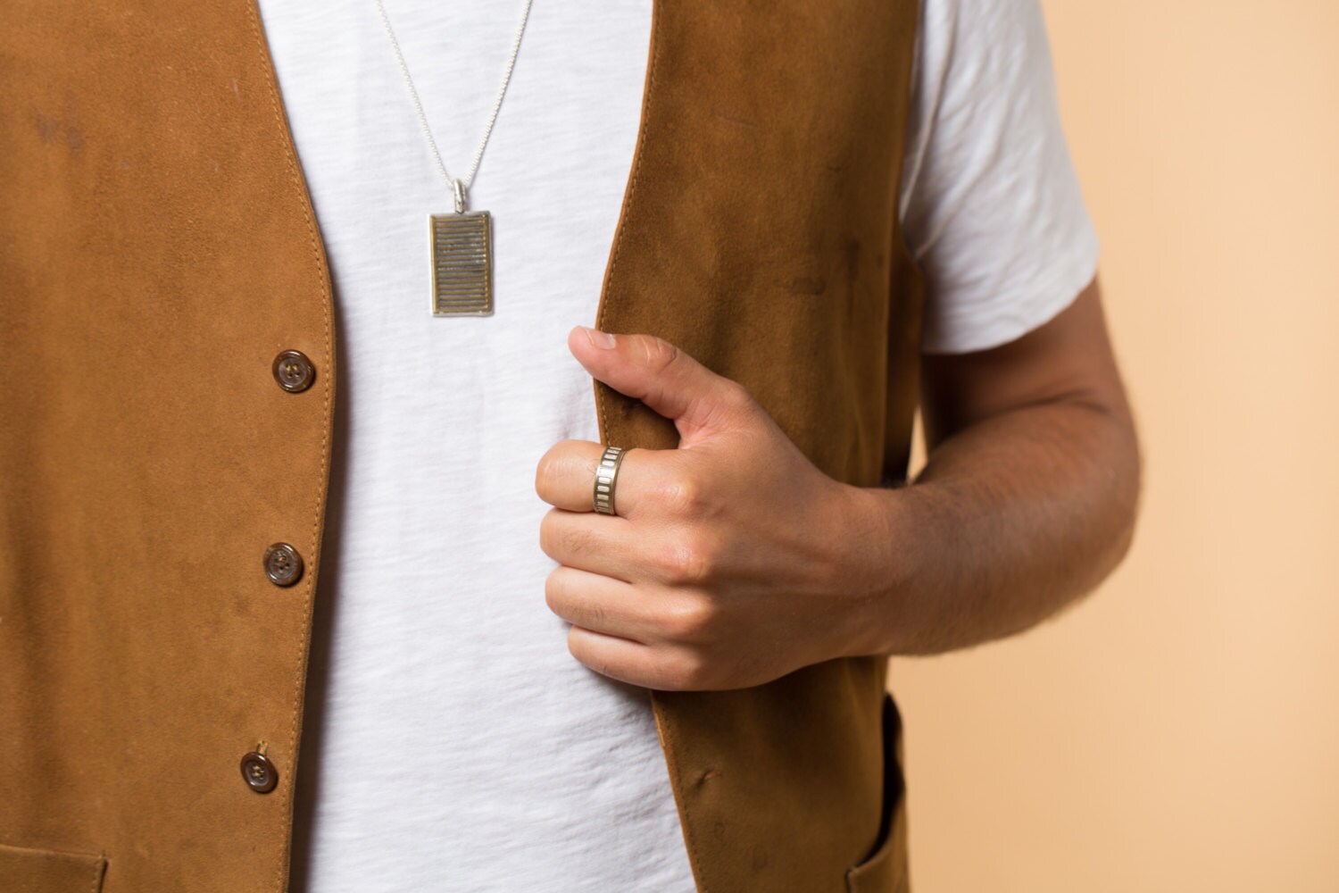 Silber Und Messing Band, Herren Ring, Unisex Sterling Man Gemischte Metalle 925 Boho Style, Unikat von NOAunisexJewelry