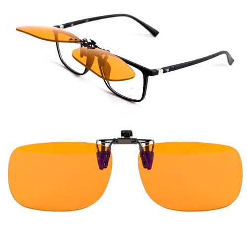NOBLUE Blaulichtfilter-Überbrille für Damen und Herren, Blaulichtfilterabdeckung für Brillen, Orange Aufsatz Computerbrille mit Blaufilter, Blaulicht Brille für Abend von NOBLUE
