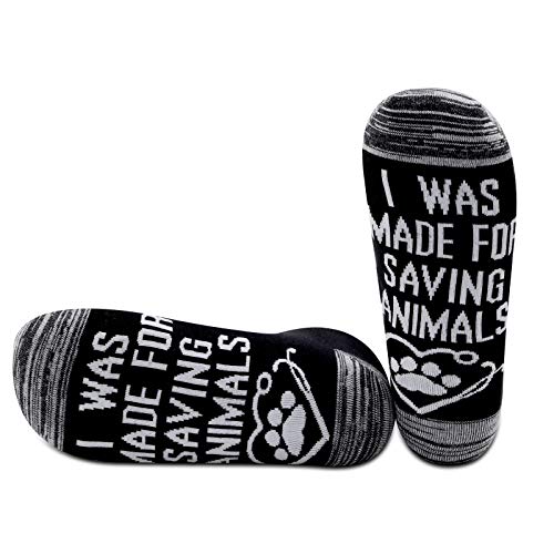 PYOUL Tierarzt-Geschenk, Tierrettergeschenk, Tierrettergeschenk, "I Was Made For Saving Animal"-Socken, Tiere retten, 38 von NOBRANDS