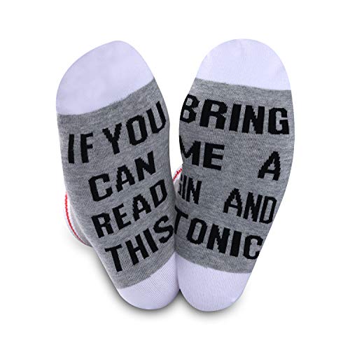 Socken für Männer und Frauen mit Aufschrift "If You Can Read This Bring Me A Gin & Tonic" Gr. M, G&t von NOBRANDS