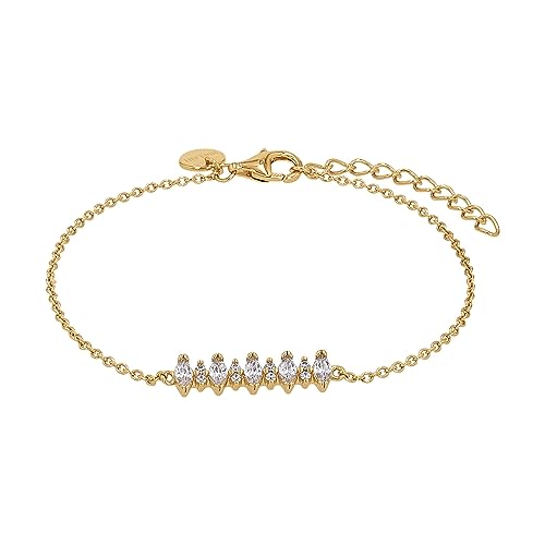 NOELANI Armband 925 Sterling Silber Damen Armschmuck, mit Zirkonia synth., 16+3 cm, Weiß, Kommt in Schmuck Geschenk Box, 2036997 von NOELANI